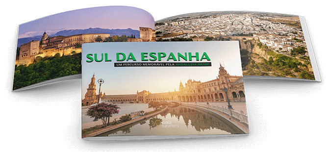 mockup do roteiro de viagem à Andaluzia em formato PDF