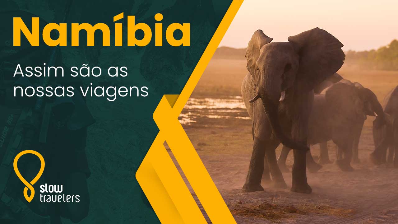 vídeo da viagem à Namíbia com paisagens e experiências de safári