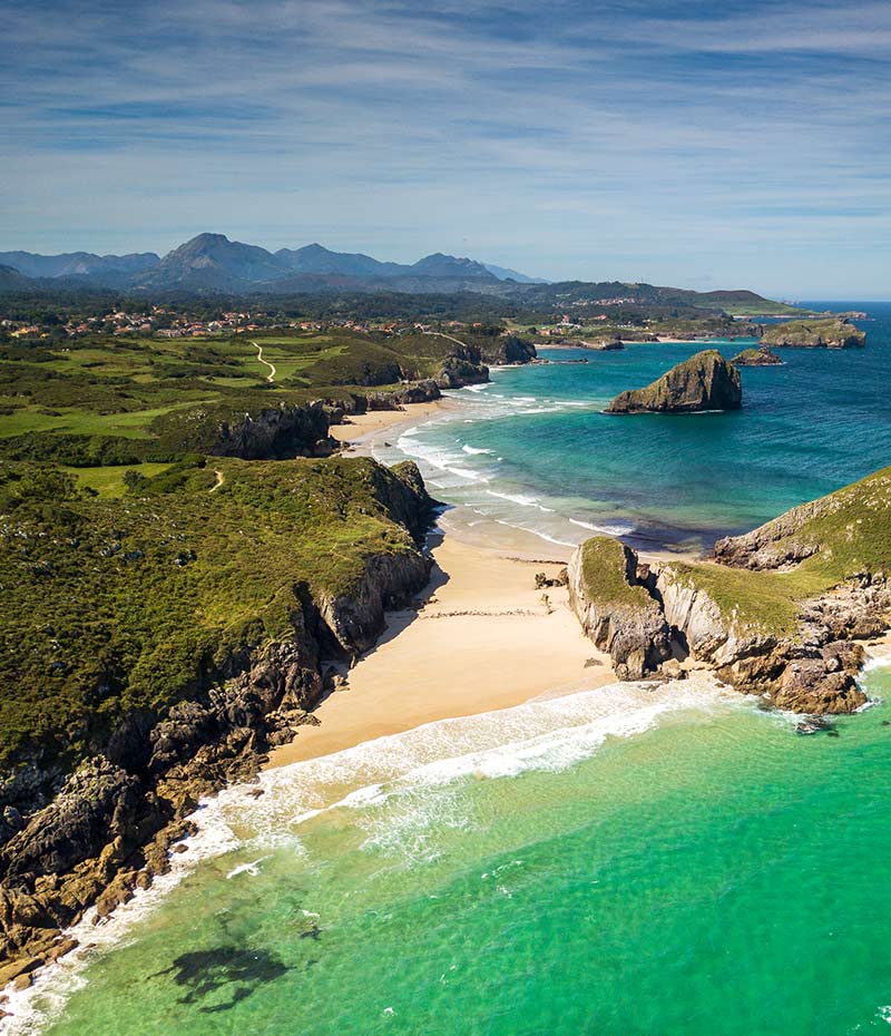 paisagem costeira nas Astúrias no noroeste da Espanha
