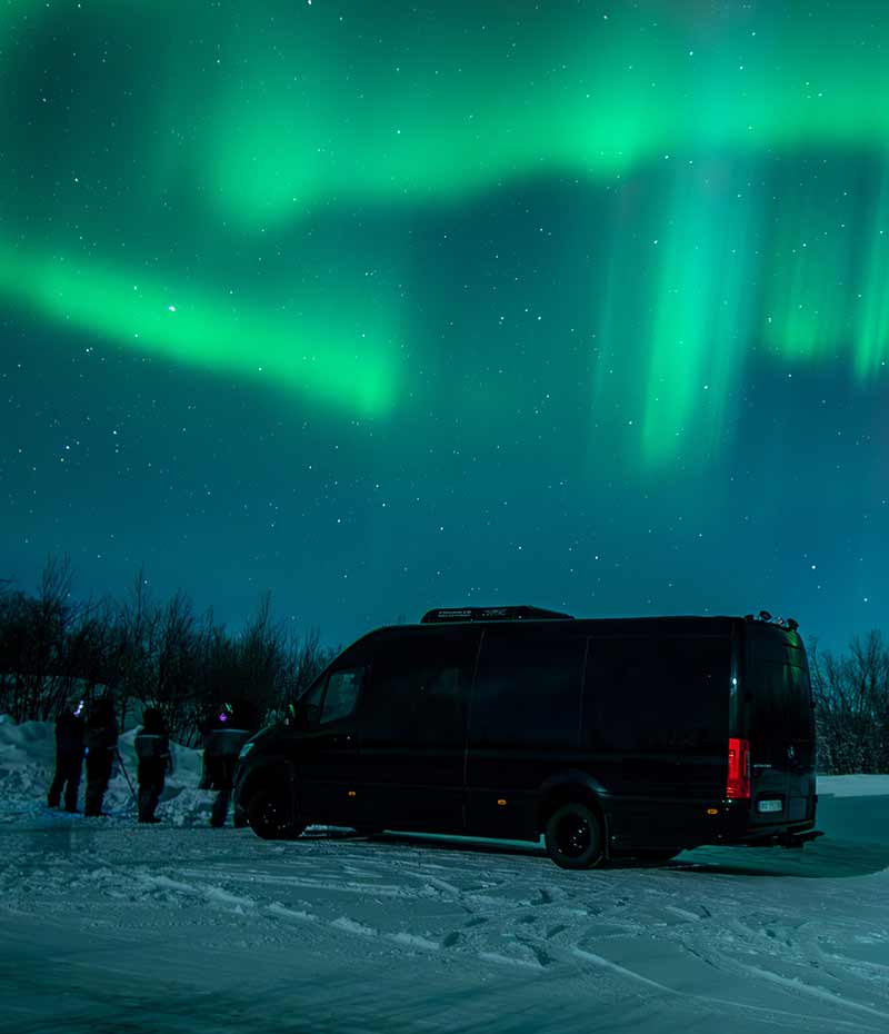 aurora boreal na Noruega em busca das melhores condições de observação