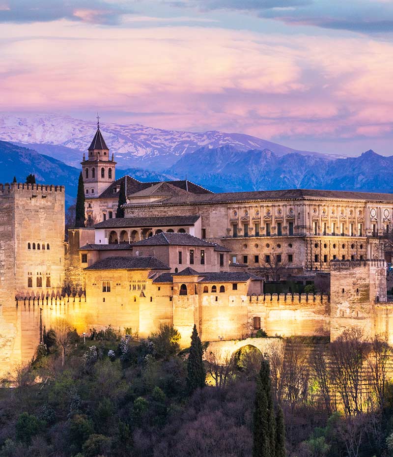 vista da Alhambra em Granada, Andaluzia, na Espanha